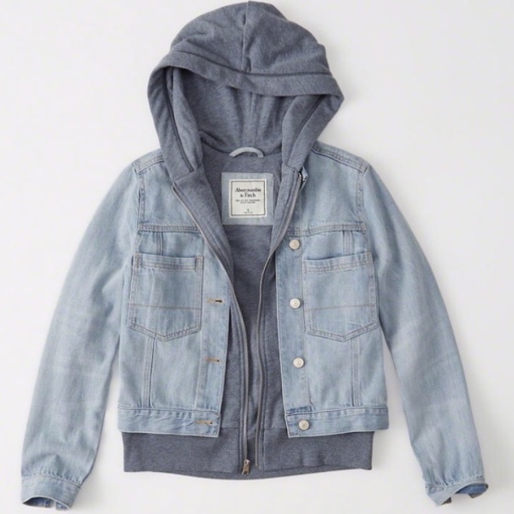 Abercrombie & Fitch Hooded Denim Twofer Jacket